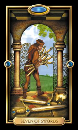 Ý nghĩa xuôi của lá bài 7 of Swords trong Tarot 1 Ý nghĩa xuôi của lá bài 7 of Swords trong Tarot